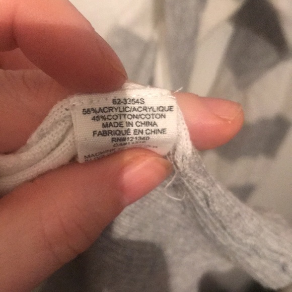 Silky Soft Garage 2 Tone Button Up Varsity Sweater White and Grey - Picture 10 of 10